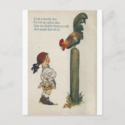 Cock-a-doodle-doo Briefkaart (Voorkant)