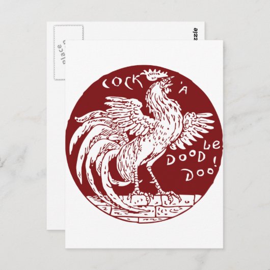 Cock-a-Doodle-Doo Briefkaart (Voorkant / Achterkant)