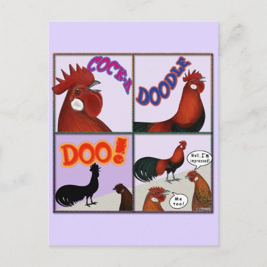 Cock-A-Doodle-Doo! Briefkaart (Voorkant)