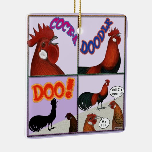 Cock-A-Doodle-Doo! Keramisch Ornament (Rechts)