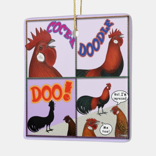 Cock-A-Doodle-Doo! Keramisch Ornament (Links)