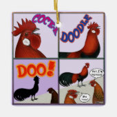 Cock-A-Doodle-Doo! Keramisch Ornament (Voorkant)