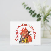 Cock-A-Doodle-Doo Rooster Briefkaart (Staand voorkant)