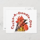 Cock-A-Doodle-Doo Rooster Briefkaart (Voorkant / Achterkant)