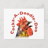 Cock-A-Doodle-Doo Rooster Briefkaart (Voorkant)