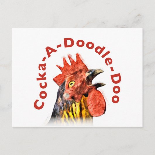 Cock-A-Doodle-Doo Rooster Briefkaart (Voorkant)