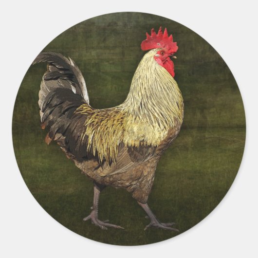 Cock-A-Doodle-Doo-sticker Ronde Sticker (Voorkant)