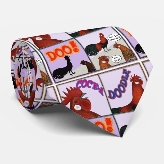 Cock-A-Doodle-Doo! Stropdas (Opgerold)