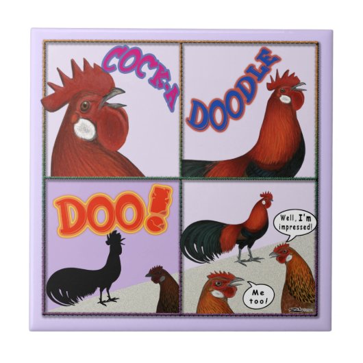 Cock-A-Doodle-Doo! Tegeltje (Voorkant)