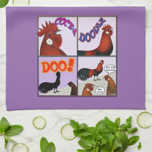 Cock-A-Doodle-Doo! Theedoek (Gevouwen)