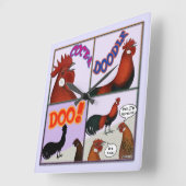 Cock-A-Doodle-Doo! Vierkante Klok (Hoek)