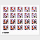 Cock-A-Doodle-Doo! Vierkante Sticker (Vel)