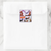Cock-A-Doodle-Doo! Vierkante Sticker (Tas)