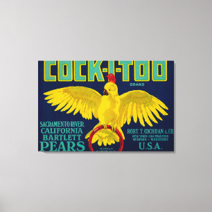 Cock-I-to-pear Crate Label Canvas Afdruk