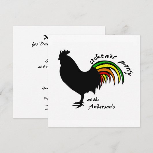 Cock-Tail-partijuitnodiging Kaart (Voorkant / Achterkant)