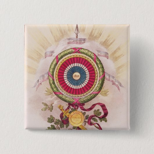 Cockade, embleem van 1848 vierkante button 5,1 cm (Voorkant)