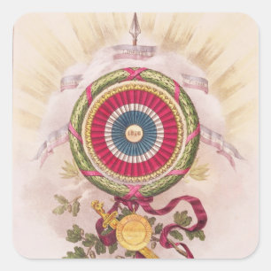 Cockade, embleem van 1848 vierkante sticker