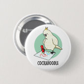 Cockadoodle Funny Cockatkato Bird Pun Ronde Button 5,7 Cm (Voorkant /achterkant)