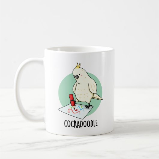 Cockadoodle Grappige Kaketoe Pun Koffiemok (Links)