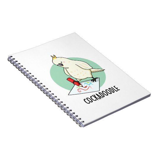 Cockadoodle Grappige Kaketoe Pun Notitieboek (Rechterzijde)