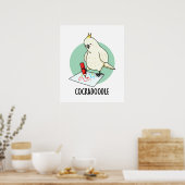 Cockadoodle Grappige Kaketoe Pun Poster (Keuken)