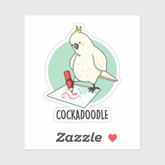 Cockadoodle Grappige Kaketoe Pun Sticker (Vel)