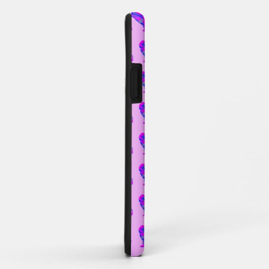 Cockapo Leuke Hond Roze Blauw Silhouet Monogram Case-Mate iPhone Case (Achterkant/rechts)