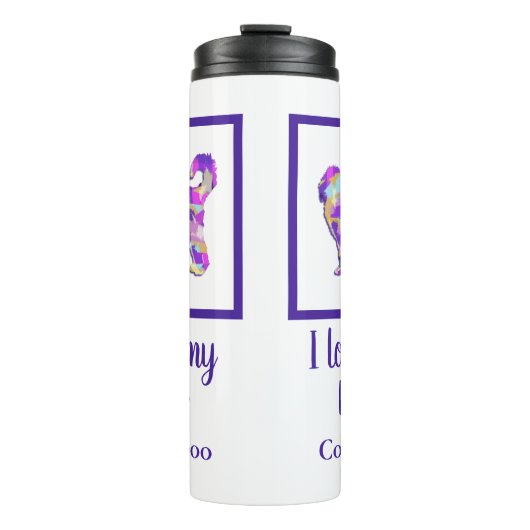 Cockapo Leuke Hond Silhouet PaarsPY&B Thermosbeker (Voorkant)