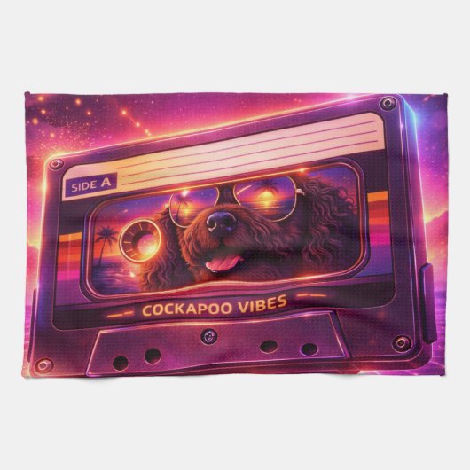 cockapoo 80s inspired kitchen tea towel  theedoek (Horizontaal)