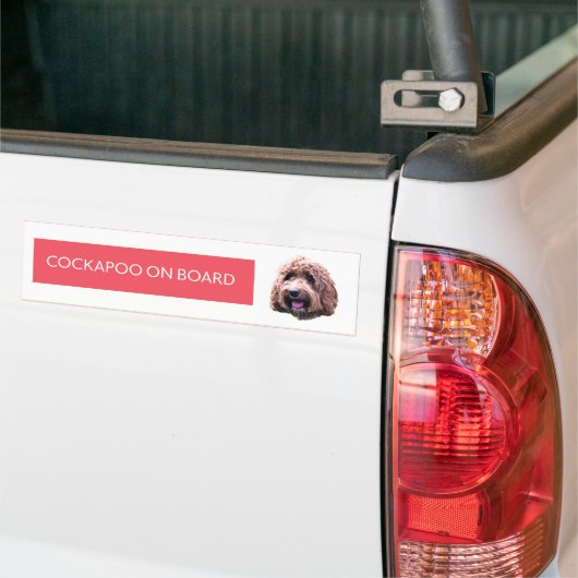 Cockapoo aan boord van de bumpersticker (Op Truck)