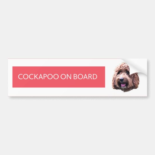 Cockapoo aan boord van de bumpersticker (Voorkant)