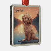 Cockapoo aan het meer metalen ornament (Rechts)