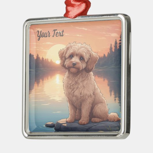 Cockapoo aan het meer metalen ornament (Links)