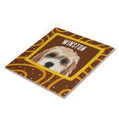 Cockapoo aangepast lijst van foto's Keramische teg Tegeltje (Zijkant)