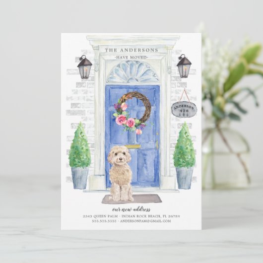 Cockapoo Aankondiging voor het verplaatsen van voo (Staand voorkant)