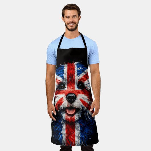 Cockapoo Apron Union Jack British Dog Gift Schort (Gedragen)