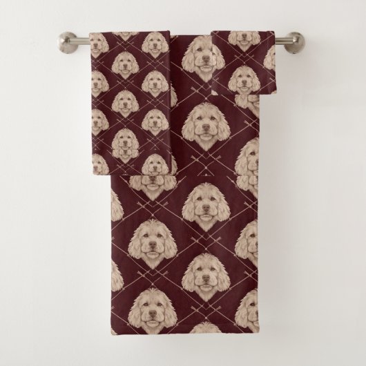 Cockapoo badkamer handdoek set met leuke hond afbe (Insitu)