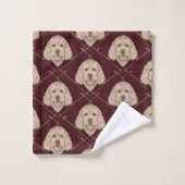 Cockapoo badkamer handdoek set met leuke hond afbe (Wasdoekje)