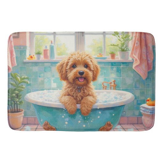 Cockapoo badtijd Mooie badkamer decoratie Badmat (Voorkant)