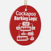 Cockapoo Barking Logic Keramisch Ornament (Rechts)