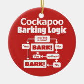 Cockapoo Barking Logic Keramisch Ornament (Voorkant)