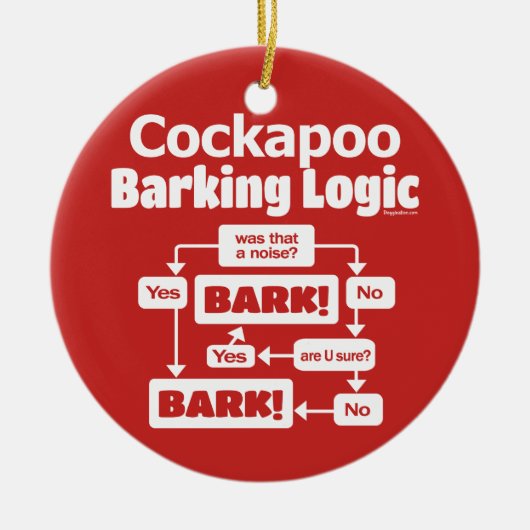 Cockapoo Barking Logic Keramisch Ornament (Voorkant)