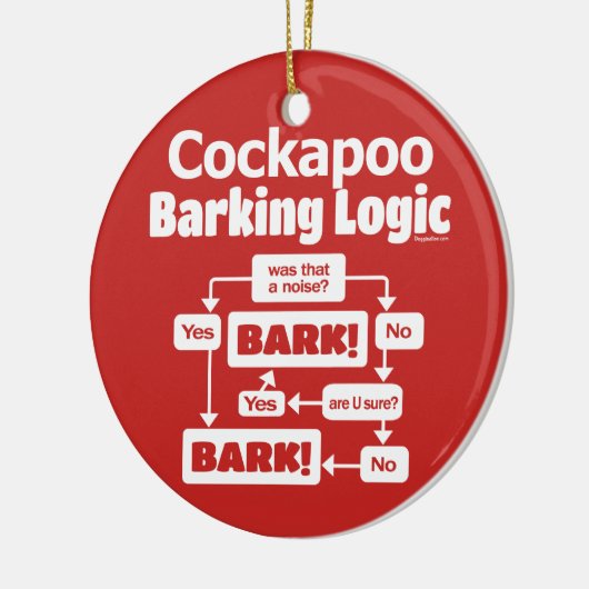 Cockapoo Barking Logic Keramisch Ornament (Links)