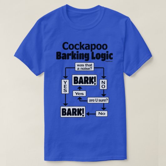 Cockapoo Barking Logic T-shirt (Design voorkant)