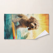 Cockapoo Beach Surfen Schilderij Bad Handdoek (Handdoek)