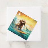 Cockapoo Beach Surfen Schilderij Bedankjes Labels (In situ)