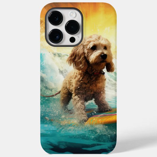 Cockapoo Beach Surfen Schilderij Case-Mate iPhone Case (Achterkant)