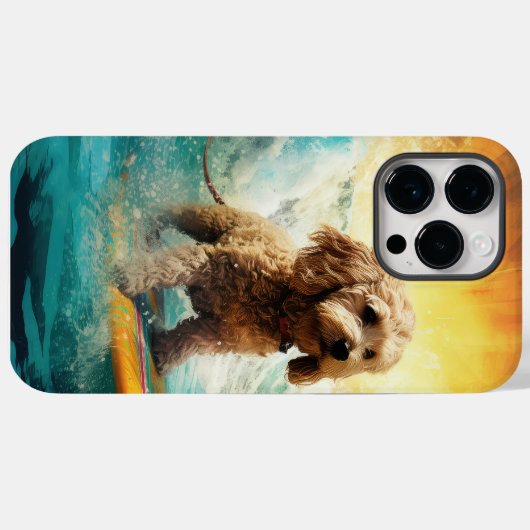 Cockapoo Beach Surfen Schilderij Case-Mate iPhone Case (Achterkant (horizontaal))