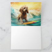 Cockapoo Beach Surfen Schilderij Kaart (Binnen)