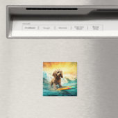 Cockapoo Beach Surfen Schilderij Magneet (Insitu (Vaatwasser))